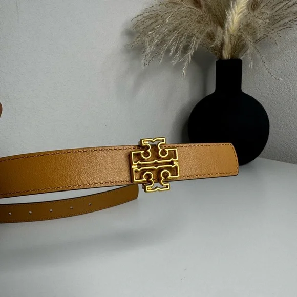Tory Burch Tan Leather Belt with Gold Buckle - Picture 3 of 3
